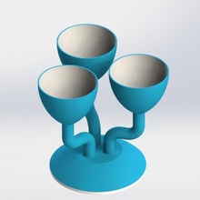 tri-flower shop home vase house design garden 3d print model - Mito3D