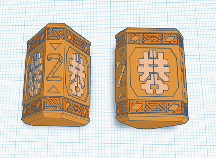 tri grudging símbolo hiperiano tokens marcadores jogos guerra 3d print model - Mito3D