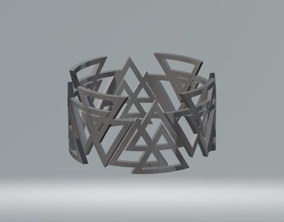 tri-ring ring style fashion triangle triangles 3d print model - Mito3D