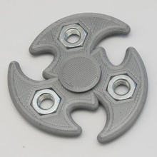 tri shuriken spinner m10 hex nuts game fidget spinners 3d print model - Mito3D