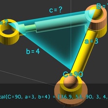 triangle calculator function openscad 3d print model - Mito3D