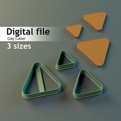 üçgen kil kesici polimer kurabiye kalıbı kesiciler 3d print model - Mito3D