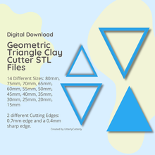Dreieck Lehm Cutter geometrisch stl Digital Datei download 14 Größen 2 Versionen 3d print model - Mito3D
