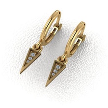 Triangle boucles d'oreilles bijoux 3d print model - Mito3D