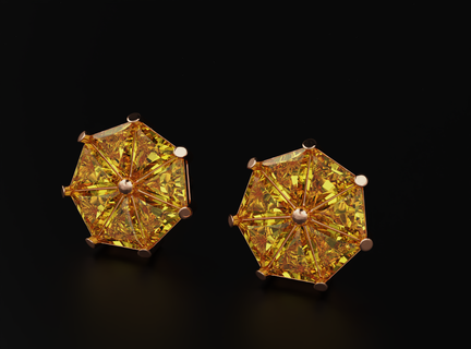 Triangle boucles d'oreilles diamants 583 3dprinted conception mode or d'or bijou bijoux impression imprimable prototypage argent 3d print model - Mito3D