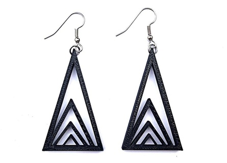triangle earrings stl-file earring love 3d printed mauntain present girls jewelry art women birthday 3d print model - Mito3D