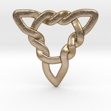 triangle knotty pendant jewelry pendulous knots 3d print model - Mito3D