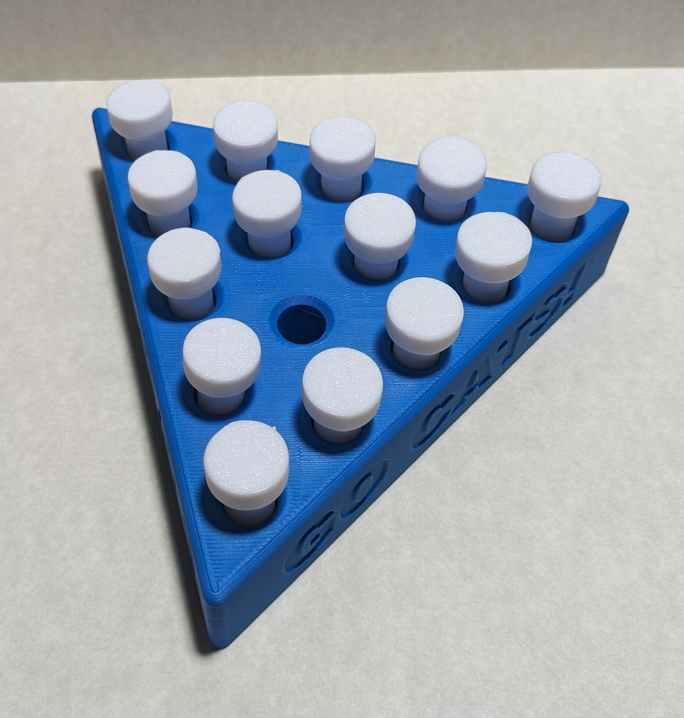 triangle peg solitaire game 3D print model - Mito3D