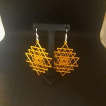 triangles - retro big earrings 3d print model - Mito3D