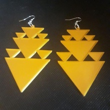 üçgenler retro moda küpe 3d print model - Mito3D