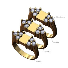 triangular Páginas diamante micro sinete us tamanhos 6 7 8 3d impressão modelo anel joalheria ouro prata jóias 3d print model - Mito3D