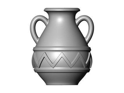 triangular pattern vintage urn vase 3d print model greek key versace meandre roman pottery decoration pot antique cnc ornament plaster gypsum moldings relief printable 3d print model - Mito3D