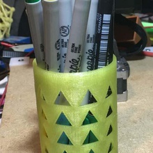 triangular pen holder home goblet pencil organization 3d print model - Mito3D
