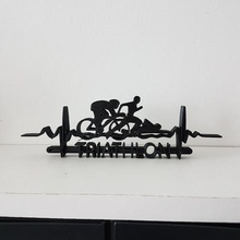 triatlon anahtar, duvar braketi çeşitli anahtar halkası halkaları sıralama dışarı yüzme çalışan bisiklet 3d print model - Mito3D