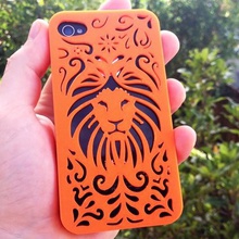 tribal lion floral iphone case 4 4s art protect drop accident apple 3d print model - Mito3D