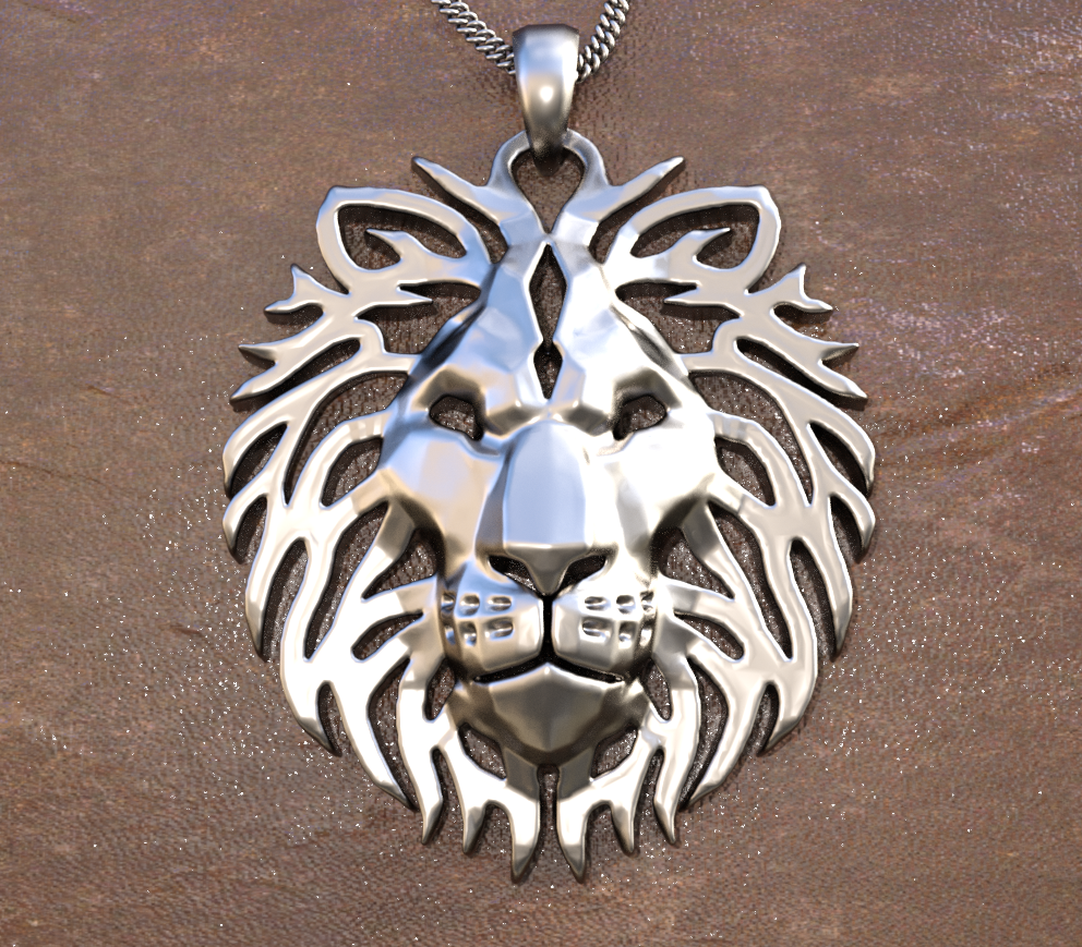 tribal lion head pendant Jewelry jewelry necklace 3D print model - Mito3D