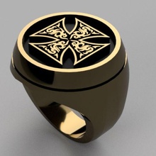 kabile malt çapraz yüzük takı viking mücevher hediye daire Kelt trisqueta trisquel sembol maltalı st John's 3d print model - Mito3D