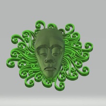 tribal mask wall decoration medosa head flower art cnc ender anet decor african 3d print model - Mito3D