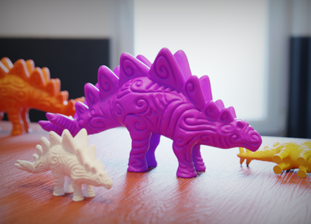 tribale stegosauro figurina dinosauro scienza filigrana decorato giocattolo divertimento storia natura animali creatura dino lucertola rettile domestici 3d print model - Mito3D