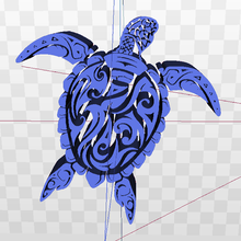 tribal turtle 2 saltwater ocean marine life sea creatures 3d print model - Mito3D