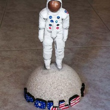 tribute apollo 11 art sculptures neil armstrong moon 3d print model - Mito3D