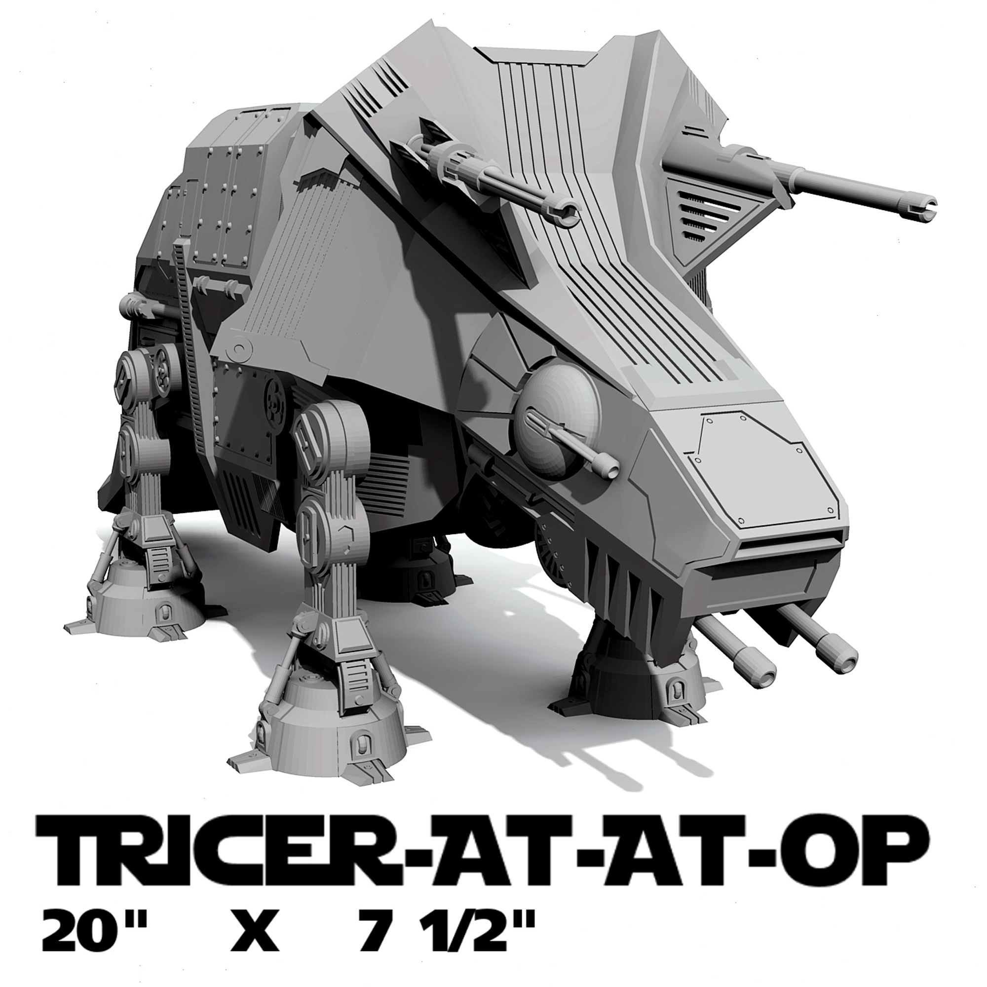 tricer-at-at-op starwars at-at walker dinosaur star wars triceratop stegosaurus space model spacecraft 3D print model - Mito3D
