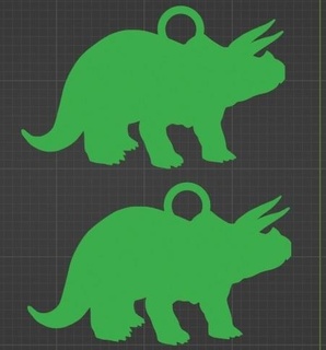 triceratops brincos pingentes dinossauros triceraptos 3d print model - Mito3D