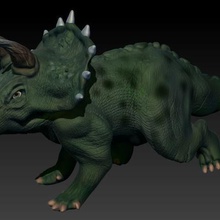 triceratops sanat dinozor sürüngen hayvan doku midply 3d print model - Mito3D