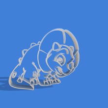 triceratops animated cookie cutter various 3d print model - Mito3D
