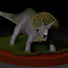 triceratops da base de dados vários dinossauro rocha 3d print model - Mito3D