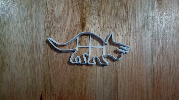 triceratops cookie cutter dinosaurs 3d print model - Mito3D