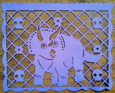 triceratops dia muertos papel corte recortes estegosaurio día muerto dinosaurio Arte ornamento 3d print model - Mito3D