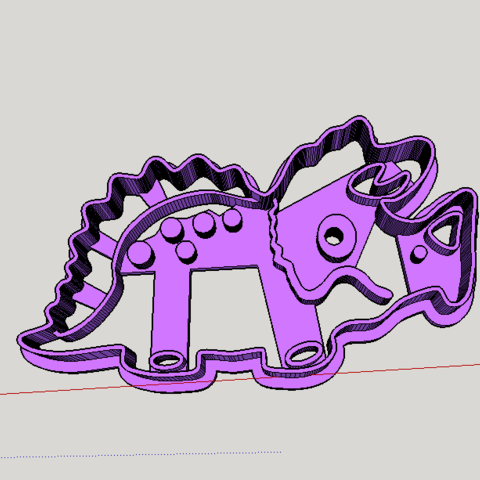 triceratops dino cutter home schneiden Dinosaurier Kekse cookies 3D print model - Mito3D