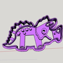 triceratops dino cutter home cutting dinosaur biscuits cookies 3d print model - Mito3D
