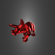 Triceratops heykelcik low poly 3d print model - Mito3D