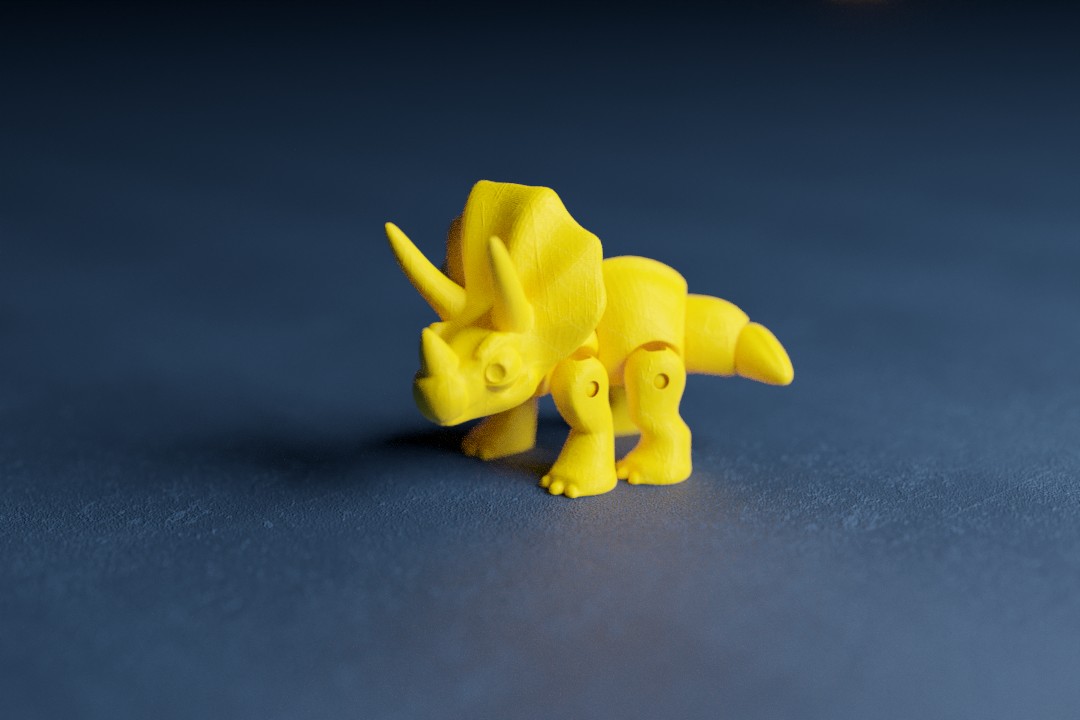 triceratops flexi articulated art toy toys 3D print model - Mito3D