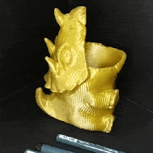 triceratops bolígrafo soporte Arte lápiz portalápiz organizador dinosaurio oficina juguete divertido animal 3d print model - Mito3D