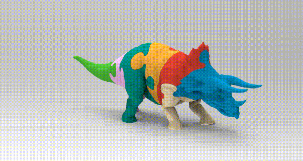 triceratops xl puzzle Art 3d print model - Mito3D