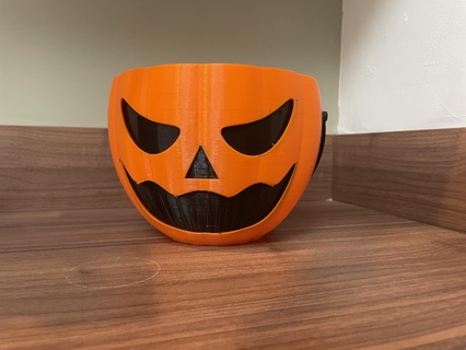 trick treat bucket halloween scary monster demon skull decoration pumpkins 3d print model - Mito3D