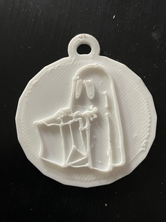 trick treat ghost keychain halloween 3d print model - Mito3D