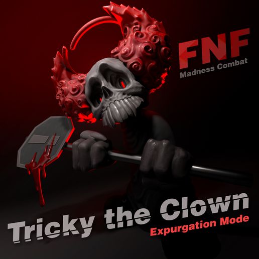 tricky clown fnf toy game indie horror friday night funkin 3D print model - Mito3D