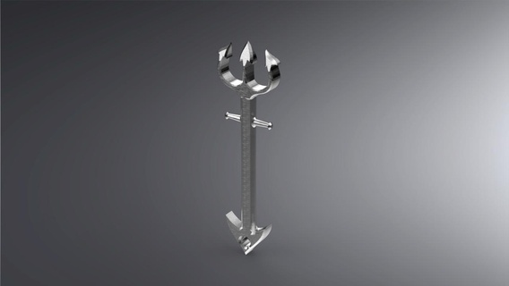 trident porte clés jouet petit mer Poséidon océan 3d print model - Mito3D