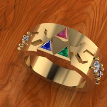 trifuerza anillo joyería joya anillos vídeo juegos zelda 3d print model - Mito3D