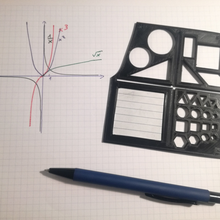 trigonometrical ruller functions tool math phisics xy 3d print model - Mito3D