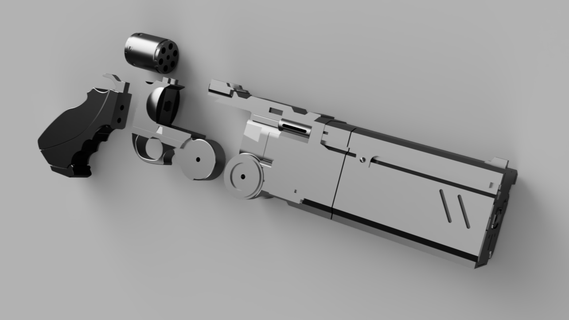 trigun - vash revolver 3d print model - Mito3D