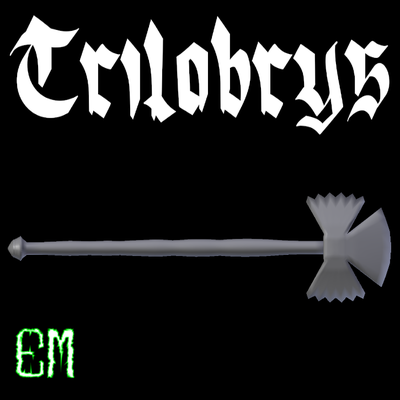 trilabrys labrys axe sharp pointy weapon triple headed multi poly cosplay prop 3d print model - Mito3D