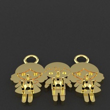 trillizos jewelry triplets girls child mom gift girl kids pendant 3d print model - Mito3D