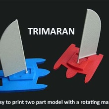 trimaran game yacht watercraft water vehicles toy sea sailing sail multi-part model marine fun floating educational easy boats boat 3d print model - Mito3D