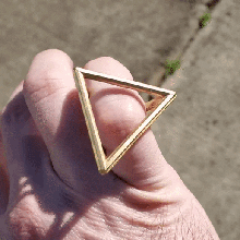tring squillare triangolo piramide indossabile geometria moda forte metallo sla dlp Presto facile ritrazione test sporgenza 3d print model - Mito3D