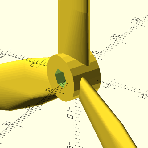 triple avion à hélice de turbine vent jeu lame 3D print model - Mito3D